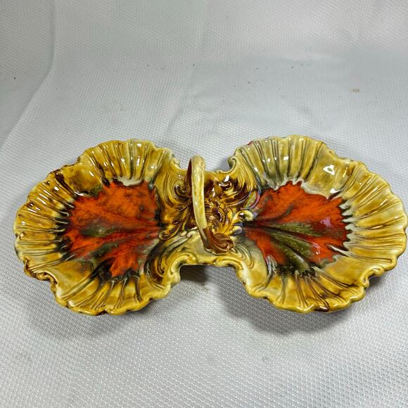 Marcia of California USA, MCM Ceramic Divided Serving Dish With Handle 1960's - Picture 2 of 10